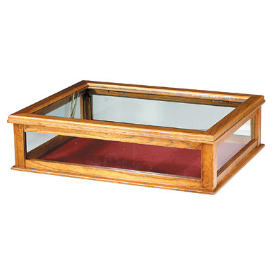ATTRACTIVE OAK FINISH DISPLAY CASE