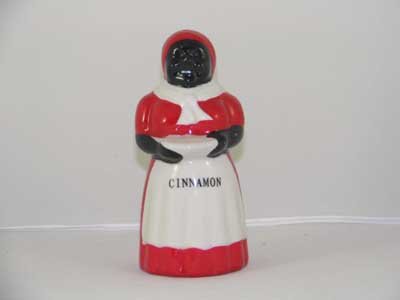 BLACK AMERICANA PORCELAIN HAND PAINTED MAMMY CINNAMON SHAKER