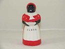 BLACK AMERICANA PORCELAIN HAND PAINTED MAMMY FLOUR SHAKER