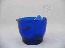 COBALT BLUE 8 OZ. MORTAR WITH CLEAR GLASS PESTLE
