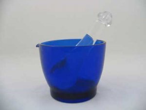 COBALT BLUE 8 OZ. MORTAR WITH CLEAR GLASS PESTLE