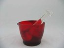 RED 8 OZ. MORTAR WITH CLEAR GLASS PESTLE