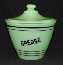 JADE JADITE JADEITE GREASE JAR BLACK LETTERING