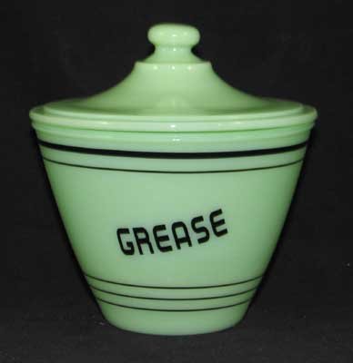 JADE JADITE JADEITE GREASE JAR BLACK LETTERING