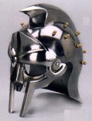 SILVER GLADIATORS HELMET GOLD ACCENTS G