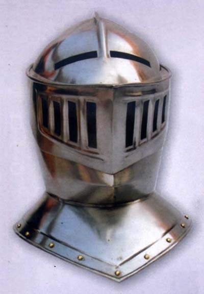 SILVER MEDIEVAL KNIGHT HELMET