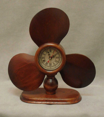 WOODEN PROPELLER CLOCK HOME OFFICE DEN DECOR