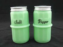 JADE JADITE JADEITE HOOSIER SALT PEPPER SHAKERS