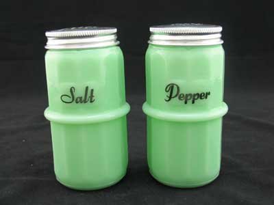 JADE JADITE JADEITE HOOSIER SALT PEPPER SHAKERS