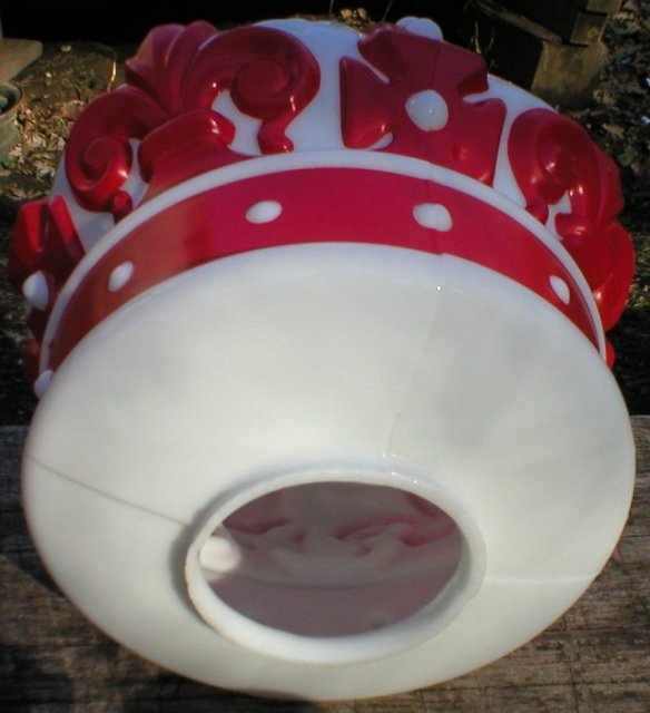 RED CROWN GASOLINE PAINTED MILK GLASS GAS PUMP GLOBE