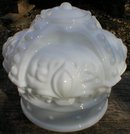WHITE CROWN GASOLINE MILK GLASS GAS PUMP GLOBE
