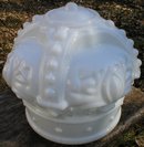 WHITE CROWN GASOLINE MILK GLASS GAS PUMP GLOBE