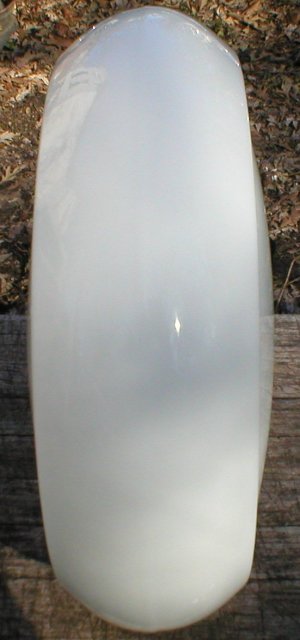 NARROW MILK GLASS GAS PUMP GLOBE BODY OIL STATION DECOR M
