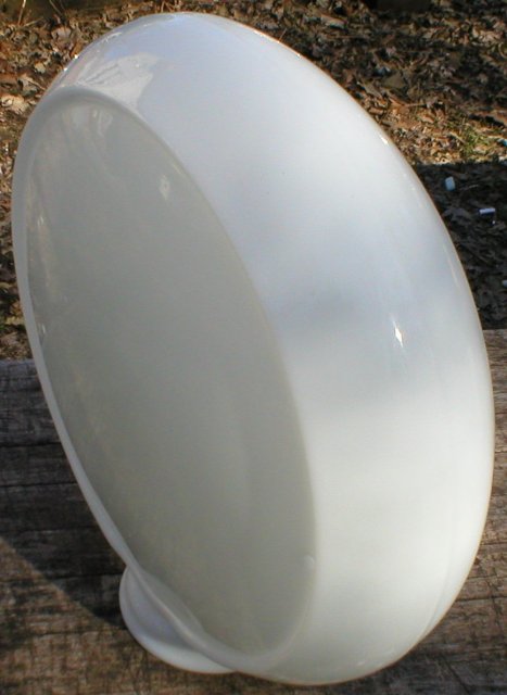 NARROW MILK GLASS GAS PUMP GLOBE BODY OIL STATION DECOR M