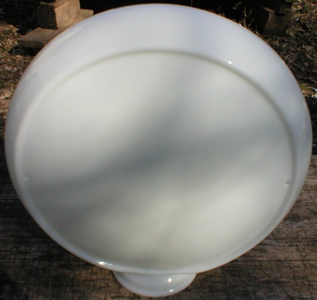 NARROW MILK GLASS GAS PUMP GLOBE BODY OIL STATION DECOR M