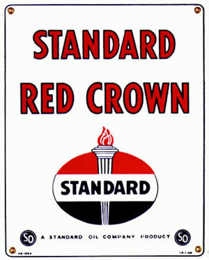 STANDARD OIL RED CROWN GAS PUMP ADV SIGN S