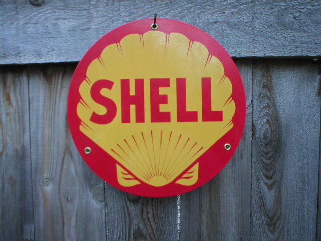 SHELL BAKED ENAMEL HEAVY METAL SIGN