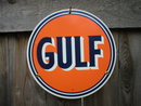 GULF PORCELAIN-COAT SIGN METAL GASOLINE SIGNS S