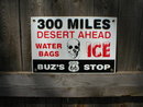 BUZ'S STOP PORCELAIN COATED SIGN