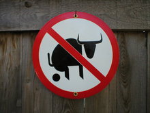 NO BULL PORCELAIN-COATED SIGN B