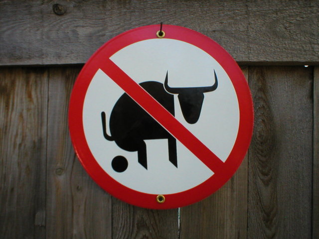 NO BULL PORCELAIN-COATED SIGN B