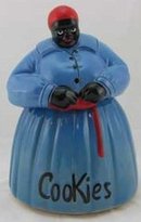 MAMMY COOKIE JAR HAND PAINTED BLUE