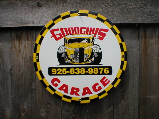 GOODGUYS GARAGE PORCELAIN COATED SIGN