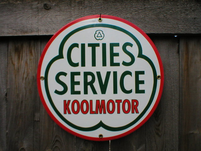 CITIES SERVICE PORCELAIN-COATED SIGN