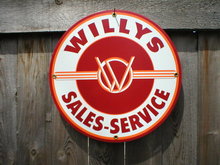 WILLYS PORCELAIN COATED SIGN