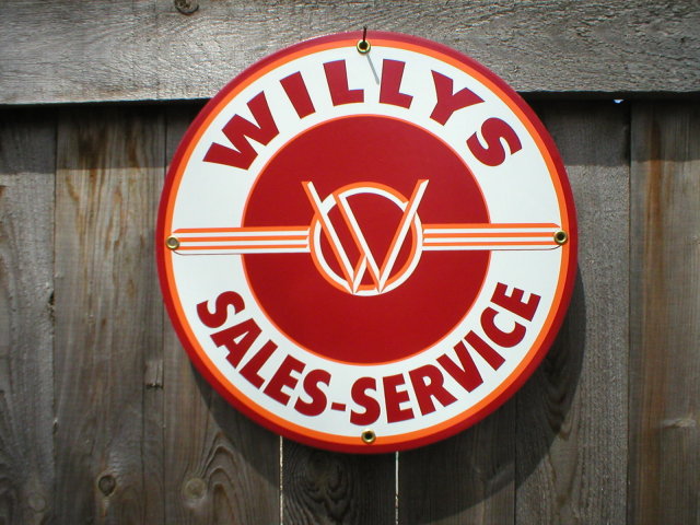 WILLYS PORCELAIN COATED SIGN