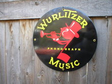 WURLITZER PORCELAIN COATED SIGN