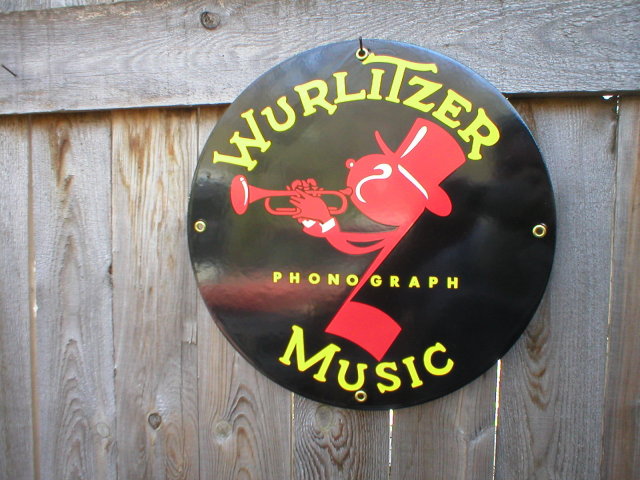 WURLITZER PORCELAIN COATED SIGN