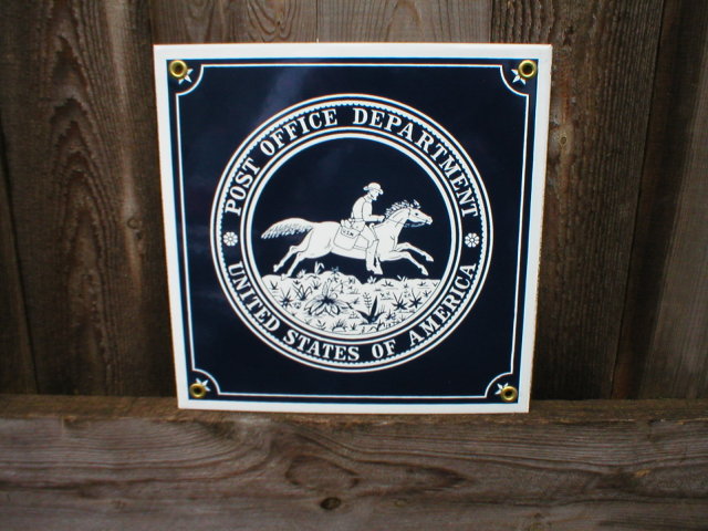 POST OFFICE PORCELAIN-COATED SHIELD SIGN C