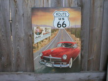 ROUTE 66 HUDSON RETRO TIN SIGN