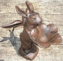 RUSTIC BUNNY BUTLER CAST IRON