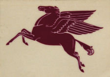 MOBIL PEGASUS VINYL DECAL GAS PUMP ADV AD DECOR M