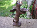 STANDING RUSTIC CAT WITH WINGS CAST IRON