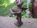 STANDING RUSTIC CAT WITH WINGS CAST IRON