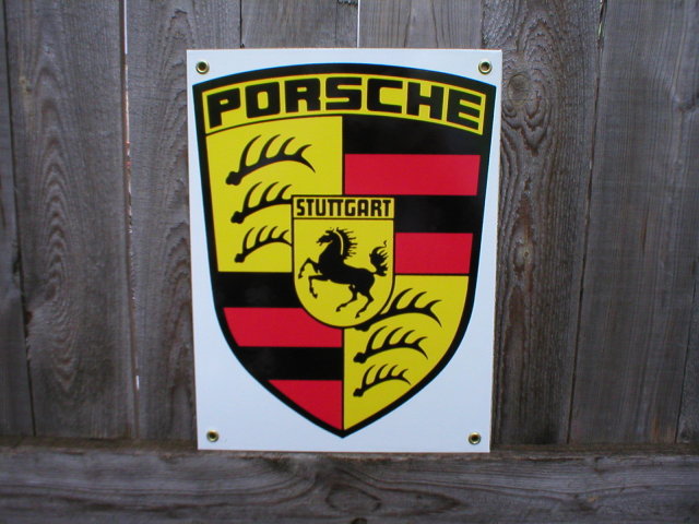 PORSCHE PORCELAIN COATED SIGN Home Cabin Decor