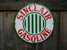 SINCLAIR STRIPES PORCELAIN COATED SIGN