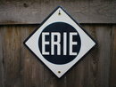 ERIE PORCELAIN-COATED RAILROAD SIGN