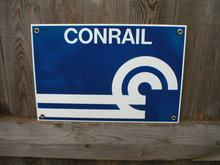 CONRAIL PORCELAIN-COATED RAILROAD SIGN