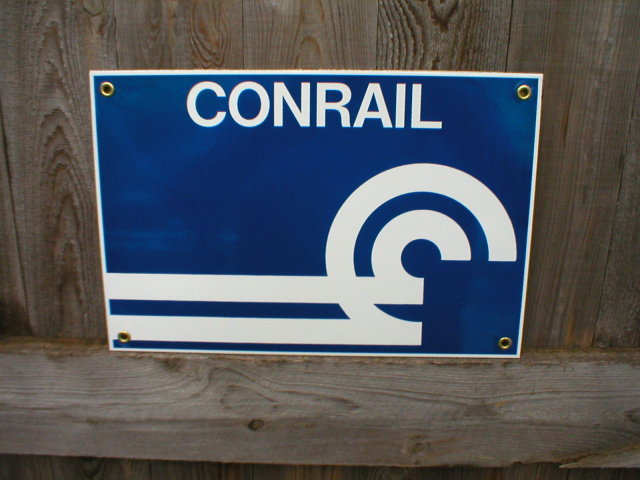 CONRAIL PORCELAIN-COATED RAILROAD SIGN