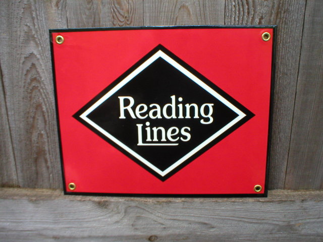 READING LINES PORCELAIN-COATED RAILROAD SIGN C