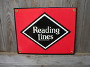 READING LINES PORCELAIN-COATED RAILROAD SIGN C