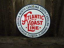 ATLANTIC COAST LINE PORCELAIN-COATED RAILROAD SIGN A