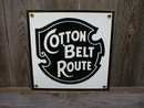 COTTON BELT ROUTE PORCELAIN-COATED RAILROAD SIGN S