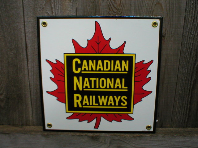 CANADIAN NATIONAL RAILWAYS PORCELAIN-COATED RAILROAD SIGN S