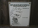 THE BIG LIST PORCELAIN-COATED SIGN D