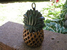 CAST IRON PINEAPPLE CANDLE LANTERN P